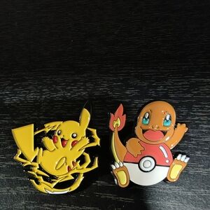 Pikachu and Charmander Enamel Pins